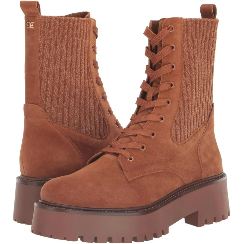 Suede Lace-Up Combat Boots